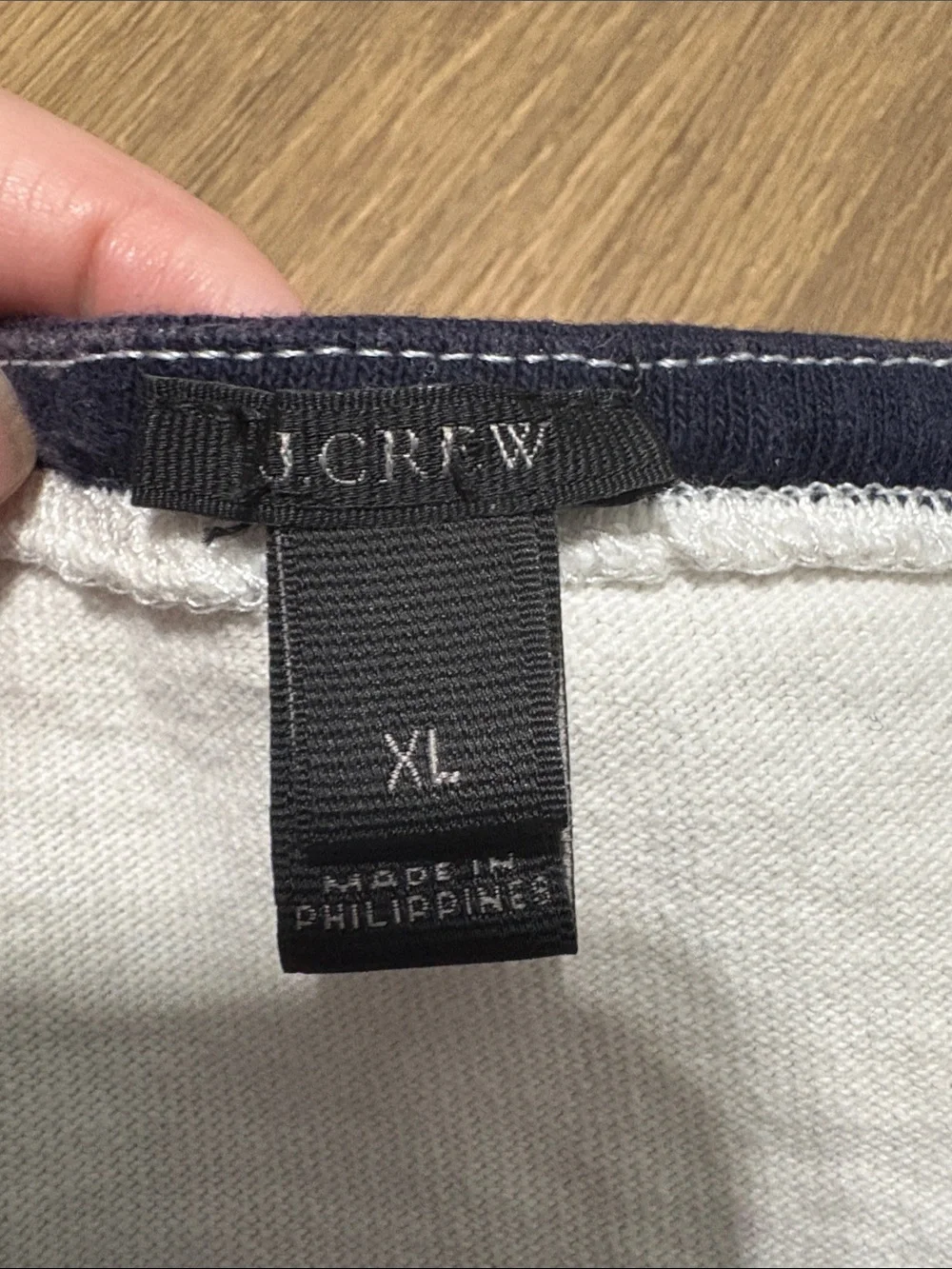 J Crew Cropped Rugby Striped Navy and White Tank Top Size XL